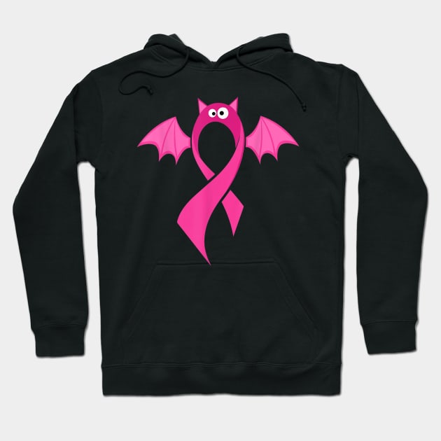 Vintage Cancer Halloween Bat Funny Bats Halloween Breast Cancer Hoodie by designathome